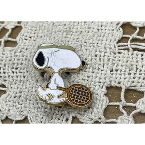 Vintage Peanuts Snoopy Tennis Pin Tie Tack Lapel Pin by Aviva United